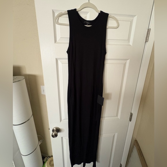 Lulus Shield And Sword Black Sleeveless Maxi Dress With Pockets - Size M - Picture 2 of 4